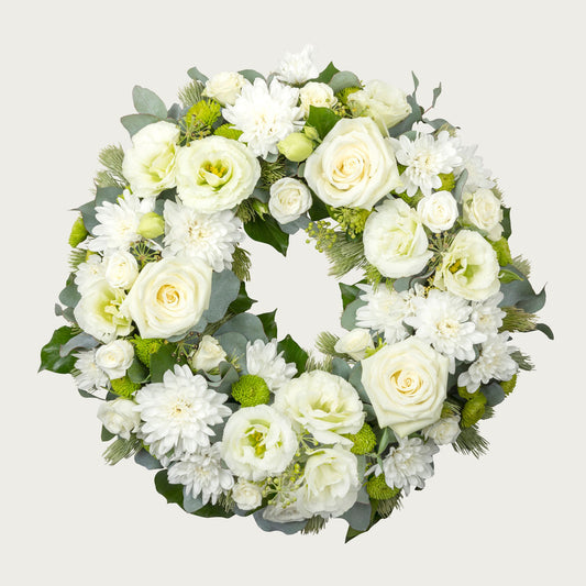 White Rose Sympathy Wreath